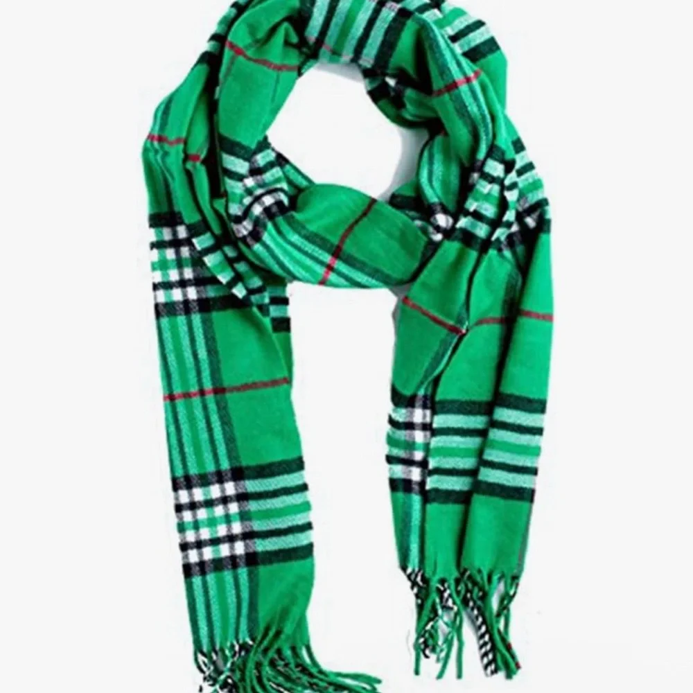 Green Plaid Women's Scarf - Picture 1 of 2